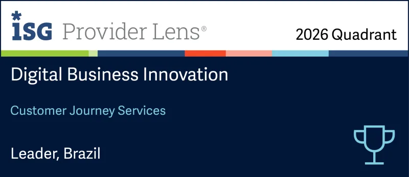 Quadrante ISG Provider Lens 2026 de Customer Journey Services, com a BRQ na região de líderes